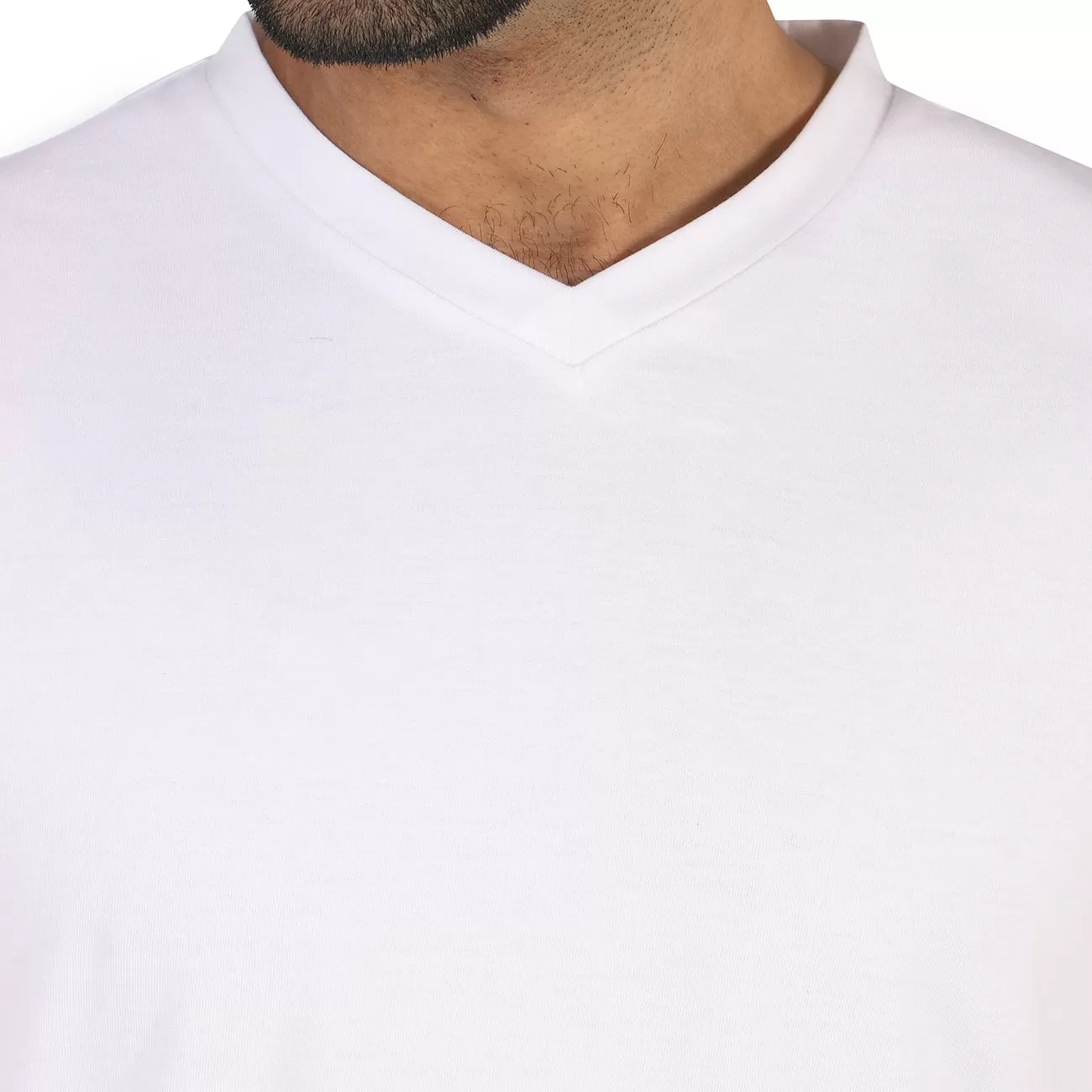 Winter White V-Neck Premium Cotton T-shirt