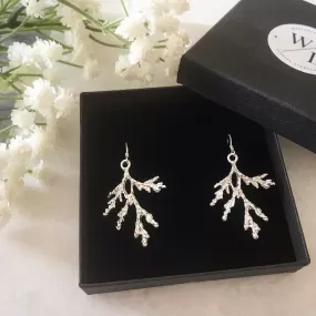 Wisteria London Aster Silver Branch Drop Earrings