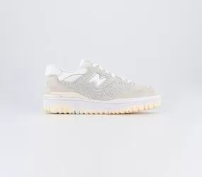 Womens New Balance BB550 White Off White Cream Trainers