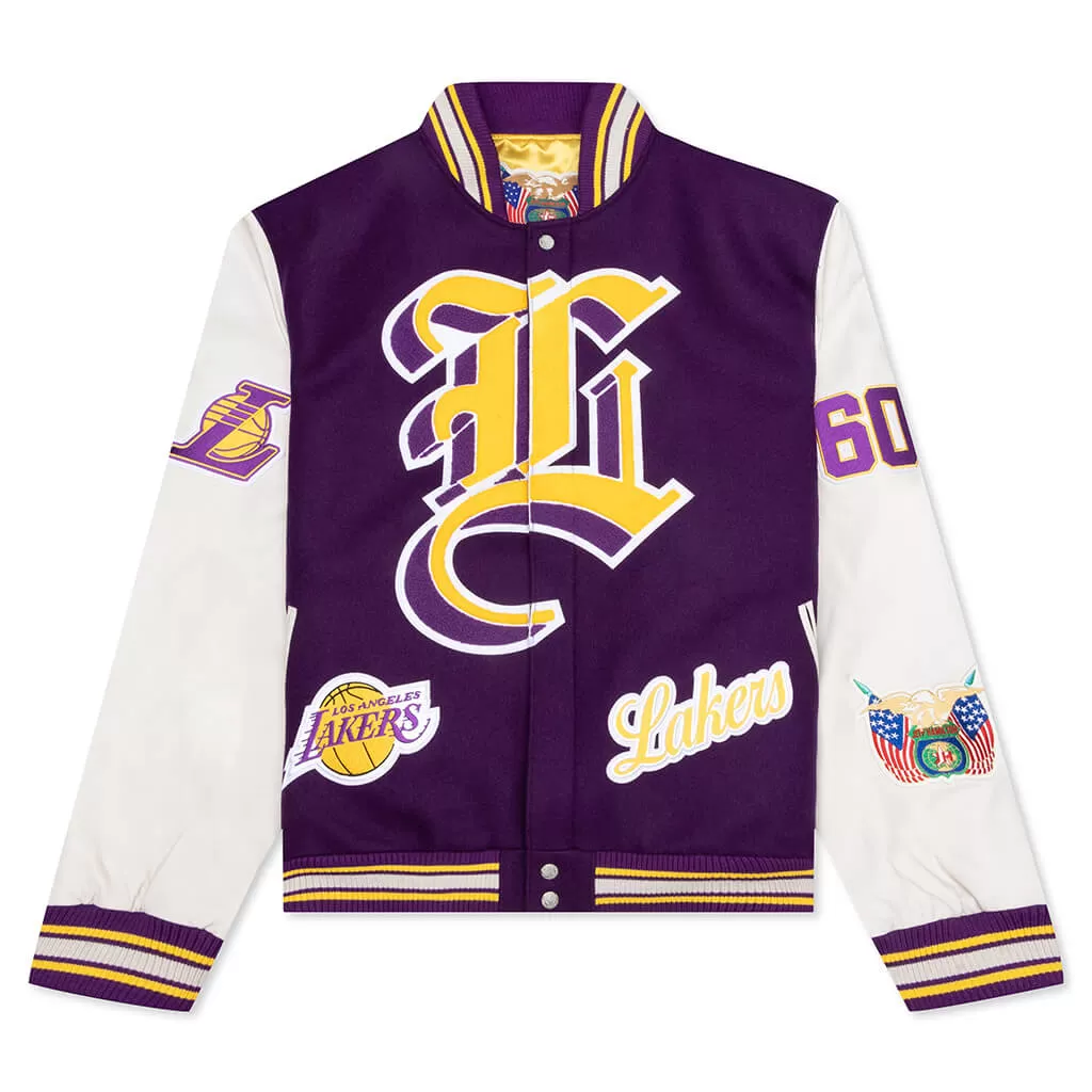 Wool & Leather Varsity Jacket - Lakers