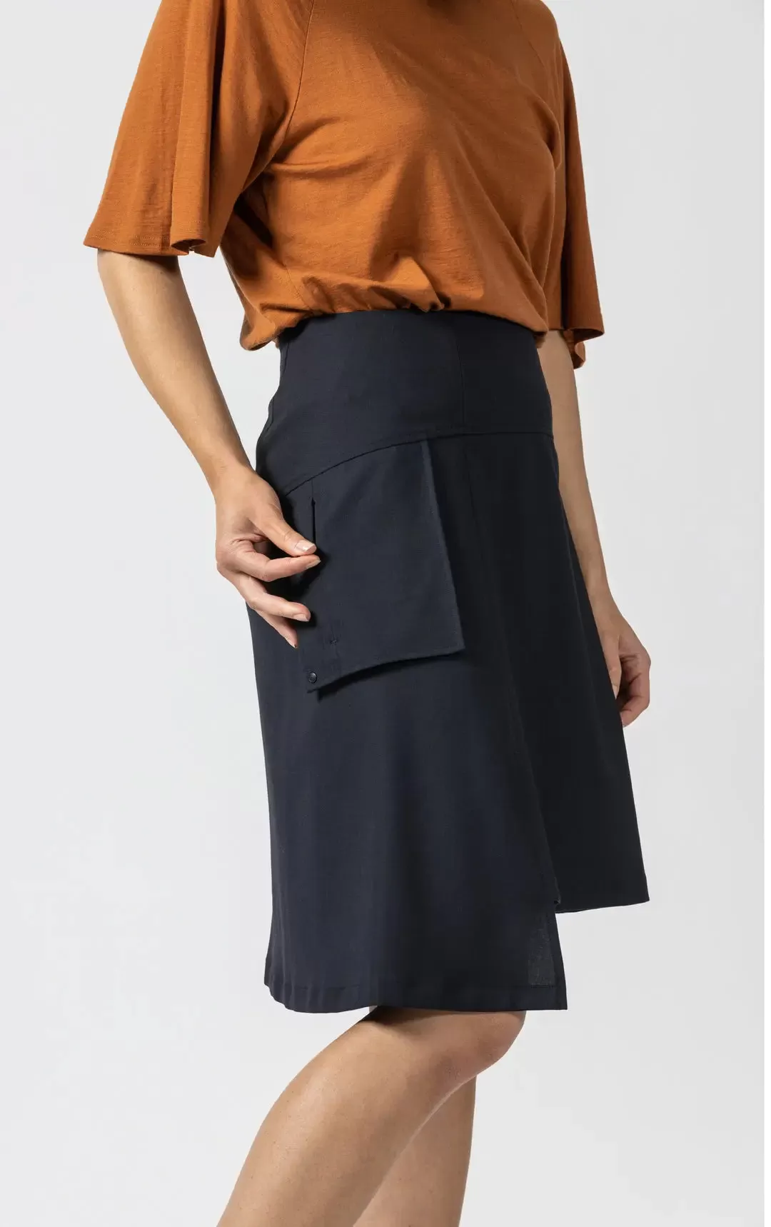 WOOL BLEND ASYMMETRIC SKIRT - CLEARANCE