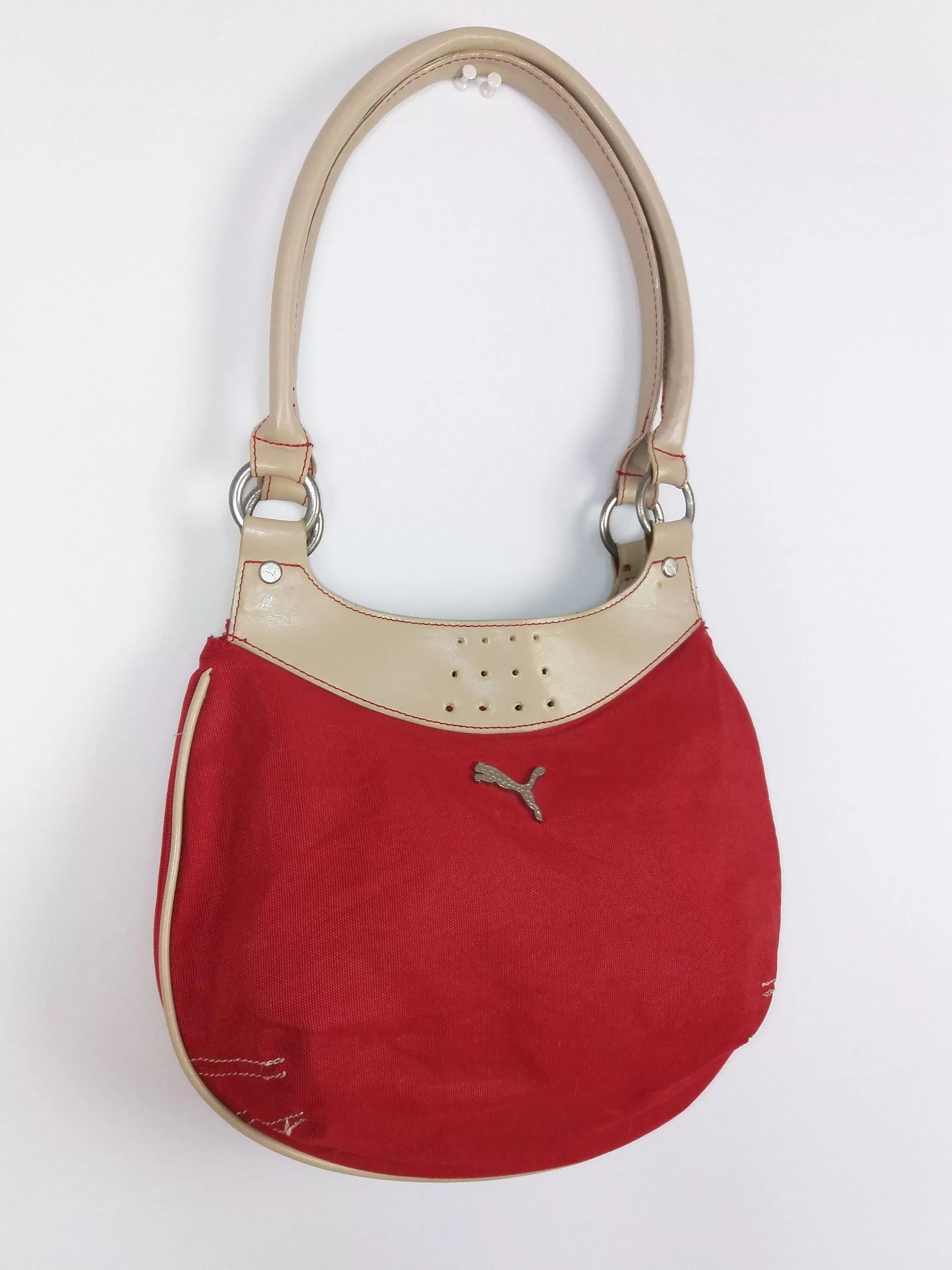 Y2K PUMA Shoulder Bag Red Canvas